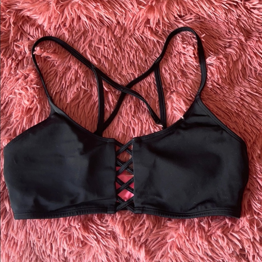 PINK Black Swimsuit Top